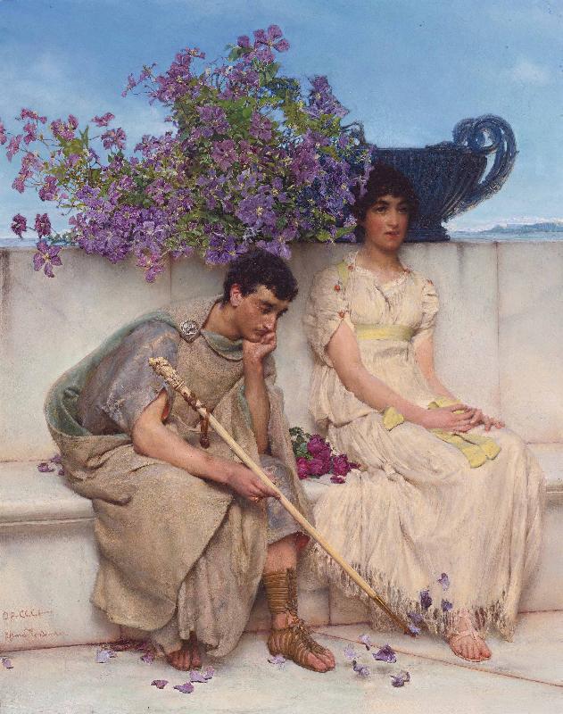 Sir Lawrence Alma-Tadema,OM.RA,RWS An eloquent silence oil painting picture
